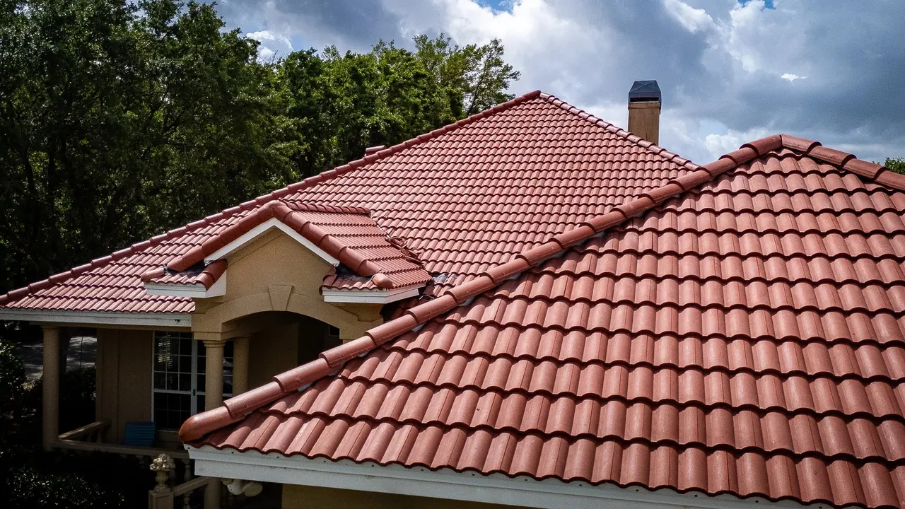 Close-up of a tile roof